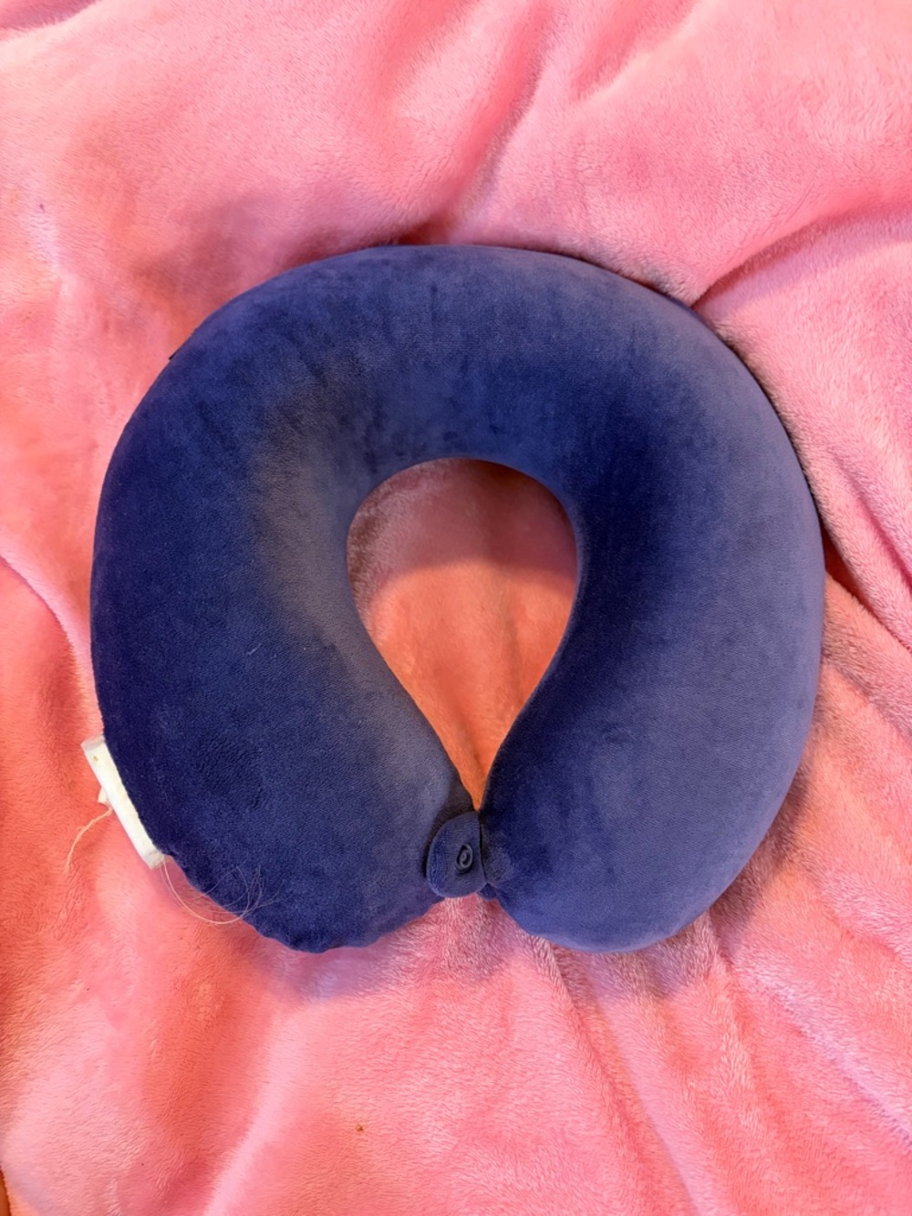 Plush Navy U-Shaped Travel Neck Pillow